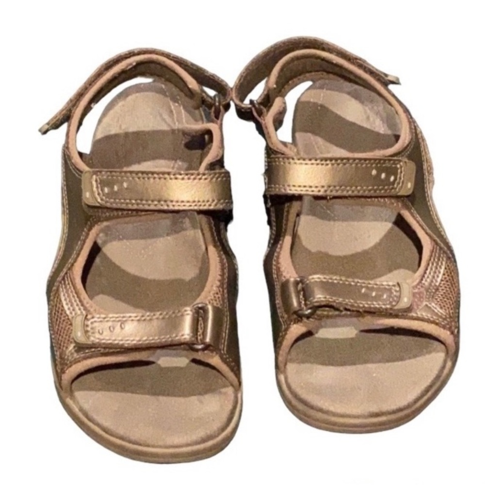 Clarks Metallic Bronze Triple-Strap Sandals